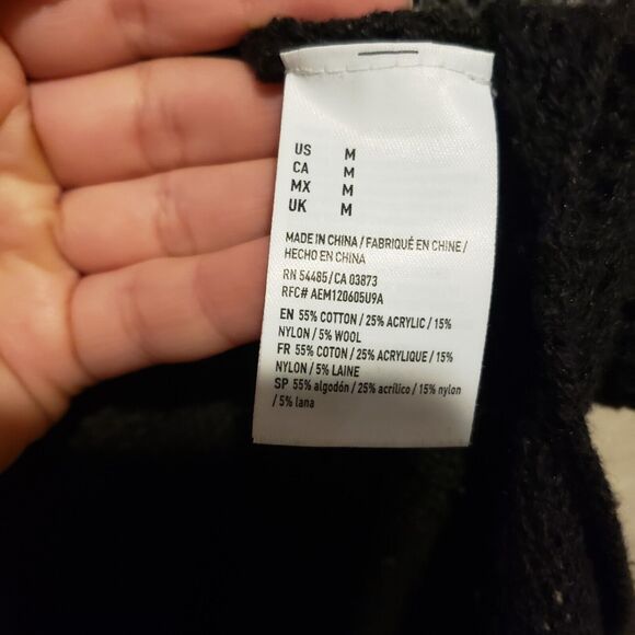 American Eagle Lace Up Ombre Wool Blend Soft Fall Sweater Size Medium - Picture 10 of 11